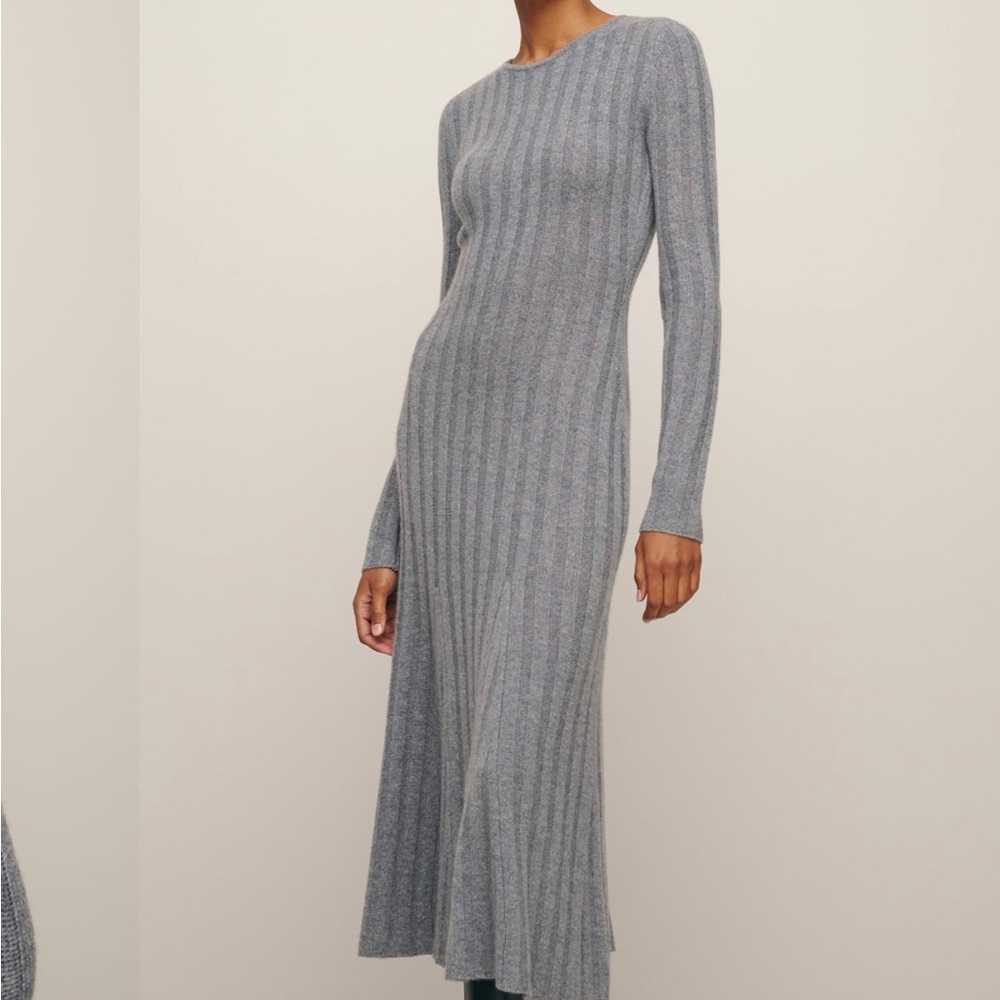 Reformation Gray Long Sleeve Dress